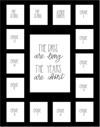 Tapete de fotos para días escolares con múltiples aperturas, collage de fotos de años escolares, tapete de fotos The Days Are Long, sin marco, 2