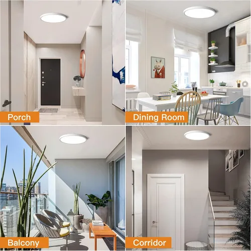 Miniatura 9 de TALOYA Lámpara de techo regulable de montaje empotrado, 10 pulgadas, 20 W, 5 CCT, lámpara de techo LED para dormitorio, cocina, sala de estar