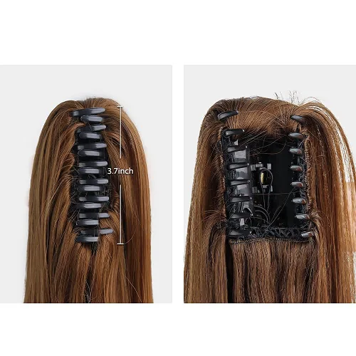 Miniatura 213 de Extensiones de cola de caballo de cabello rubio, extensiones de cola de caballo para mujer, pinza de extensiones de cabello rizado de 12 pulgadas