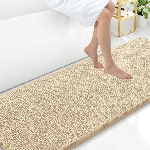 Miniatura 175 de Arotive Alfombras de baño de felpilla extrasuaves y absorbentes, de 24 x 16 pulgadas, lavables a máquina, parte trasera de goma antideslizante