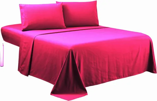 Miniatura 17 de Juego de sábanas de tamaño individual – 4 piezas – Sábanas 100% algodón de lujo de hotel – Extra suaves – Sábanas bajeras de 18 a 24 pulgadas