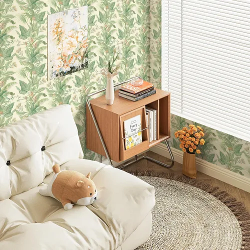 Miniatura 4 de Ismoon Papel tapiz tropical para despegar y pegar, hojas de selva, papel adhesivo verde extraíble, 16.1 x 197 pulgadas, rollo de vinilo para baño