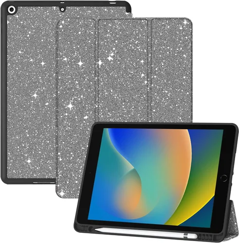 Miniatura 20 de Compatible con iPad de 10.2 pulgadas, Funda de 9ª/8ª/7ª Generación (2021/2020/2019) con Soporte para Lápiz/Parte Trasera de TPU Suave con Función