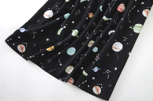 Miniatura 5 de Inadays Camisón de algodón para mujer, ropa de dormir de manga corta, camisón casual con estampado, pijama holgado y cómodo