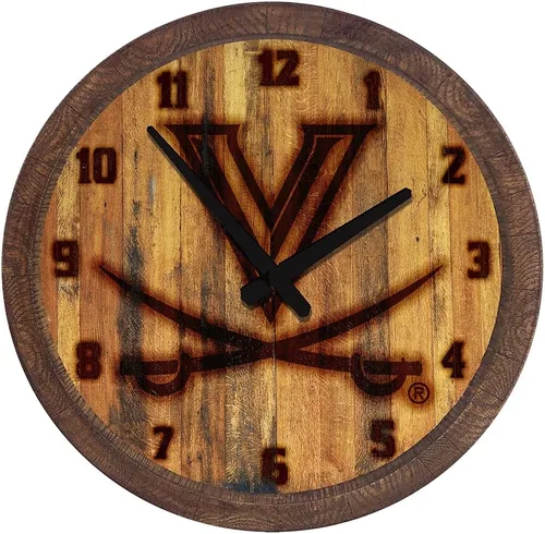 Miniatura 61 de The Fan-Brand NCAA Oklahoma Sooners: Reloj de pared con parte superior de barril de imitación para decoración de bar, decoración de fiesta