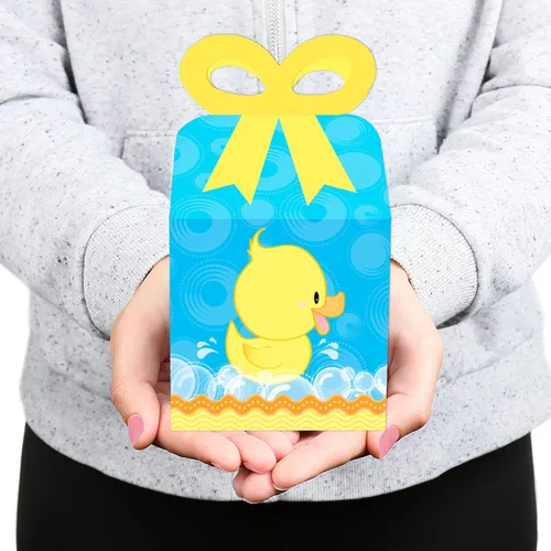 Miniatura 7 de Big Dot of Happiness Ducky Duck – Cajas de regalo cuadradas – Cajas de lazo para baby shower o fiesta de cumpleaños – Juego de 12