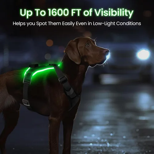 Miniatura 5 de Arnés con luz para perro, arnés reflectante para mascotas, recargable, arnés de chaleco LED para pasear por la noche, chaleco de seguridad ajustable