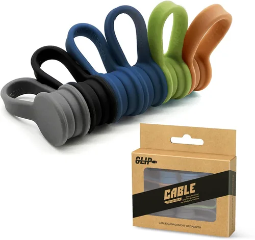 Miniatura 9 de Bridas magnéticas de silicona, bridas reutilizables para cables de carga USB, organizador de cables ligeros, imanes de refrigerador, almacenamiento