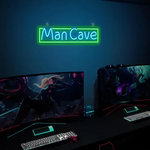 Miniatura 4 de YuanDian Letrero de Neón Man Cave, Luces de Neón para Decoración de Pared de Cuarto de Jugadores, Ideas de Regalo para Niños Gamers Sobrino Hombres