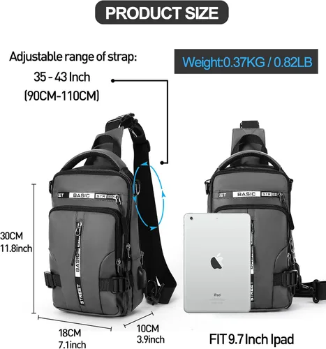 Miniatura 20 de Mochila cruzada pequeña negra para hombre y mujer, H-Negro, S, Moda