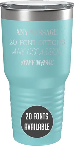 Miniatura 33 de Vaso de acero inoxidable aislado con tapa de 20 onzas (17 colores) personalizado con recubrimiento en polvo, grabado personalizado, nombre