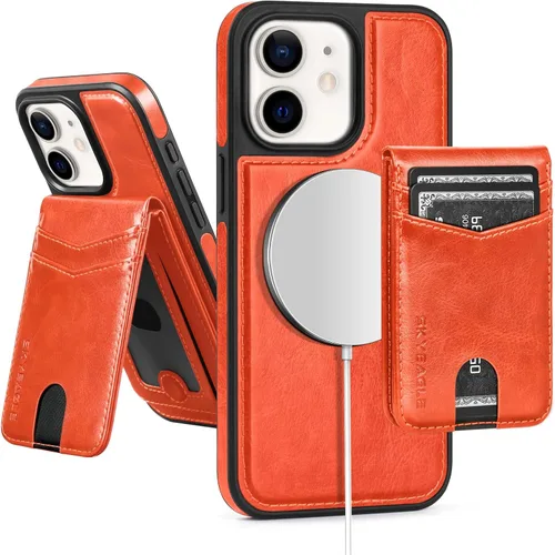 Miniatura 70 de SkyEagle Magsafe - Funda magnética 2 en 1 desmontable para iPhone 11 Pro Max con tarjetero, para mujeres y hombres, piel sintética con bloqueo RFID