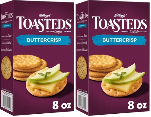 Miniatura 11 de Toasteds Galletas saladas, aperitivos para fiestas, Buttercrop, caja de 8 onzas (1 caja)