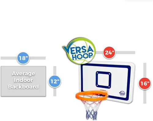 Miniatura 8 de Duncan Toys VersaHoop - Kit de aro XL de minibasket para uso en interior/exterior, aro de gran tamaño, pelota duradera, gancho de puerta, juego