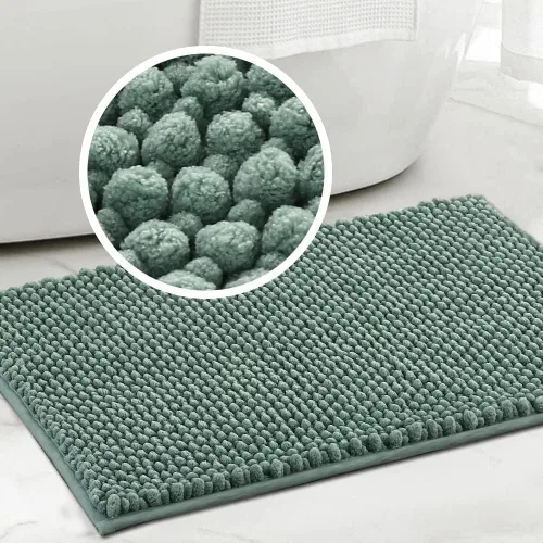 Turquoize Alfombras de baño de felpilla antideslizante para baño, 17 x 24 pulgadas, extra suaves y absorbentes, lavables a máquina, perfectas para