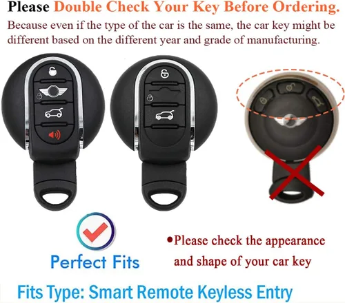 Miniatura 2 de SANRILY Funda para llave de automóvil BWM Mini Cooper sin llave para llave remota, funda de protección completa con llavero, Gradiente Rosa