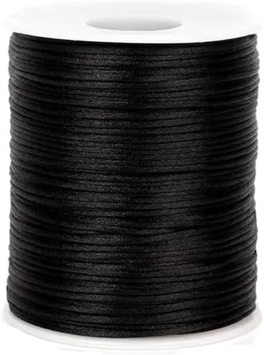 Miniatura 39 de 2.0mm Hilo de Cordón de Seda de Nylon para Cuentas de Macramé, Pulseras, Nudos Chinos, Collares, Joyería 109 Yardas (Verde Oscuro)