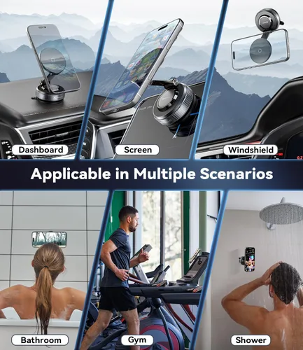 Miniatura 2 de Soporte magnético para teléfono al vacío, soporte magnético ajustable de 360°, soporte de teléfono Magsafe con ventosa mejorada 2025 para tu