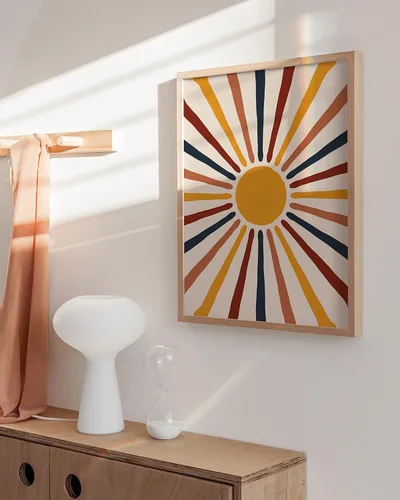 Miniatura 5 de HAUS AND HUES Arte de pared moderno de mediados de siglo, póster e impresiones de sol bohemio, arte de pared moderno de mediados de siglo, impresión
