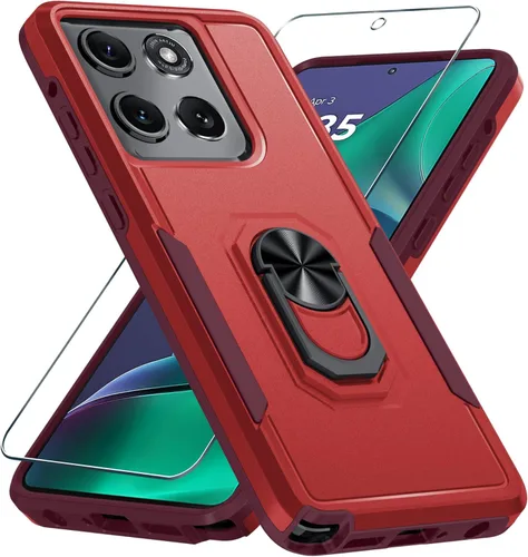 Miniatura 9 de Funda diseñada para Motorola Moto G Stylus 5G 2025/2026, color lavanda Tempered Glass Screen Protector,Built in Ring Holder Kickstand,Heavy Duty