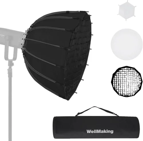 Miniatura 10 de WELLMAKING Caja de luz rectangular de 23.6 x 35.4 in/23.6 x 35.4 pulgadas, caja suave de estudio con difusores/rejilla de panal/bolsa, compatible