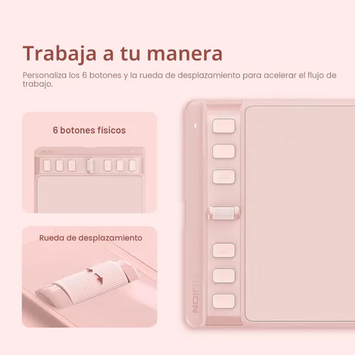 Miniatura 4 de HUION Inspiroy 2 Pequeña Tableta de Dibujo, Tableta de Arte Digital con Rueda de Desplazamiento, 6 Teclas de Acceso Rápido, Lápiz sin Batería