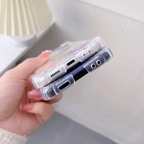 Miniatura 7 de Funda protectora para Galaxy Z Flip 4, suave y transparente de goma flexible, planeta y estrellas espaciales, brillantes, para niñas y mujeres, a