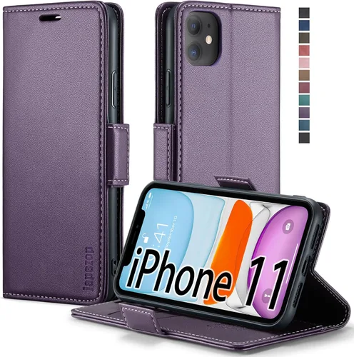 Miniatura 19 de japezop Funda compatible con iPhone 11, iPhone 11 con bloqueo RFID, soporte de tarjetero, funda de cuero con tapa para iPhone 11 de 6.1 pulgadas
