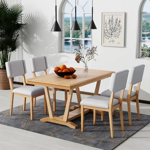 Miniatura 10 de Juego de mesa de comedor de altura de mostrador, juego de mesa de bar de madera de 5 piezas con mesa de comedor de almacenamiento grande, diseño que
