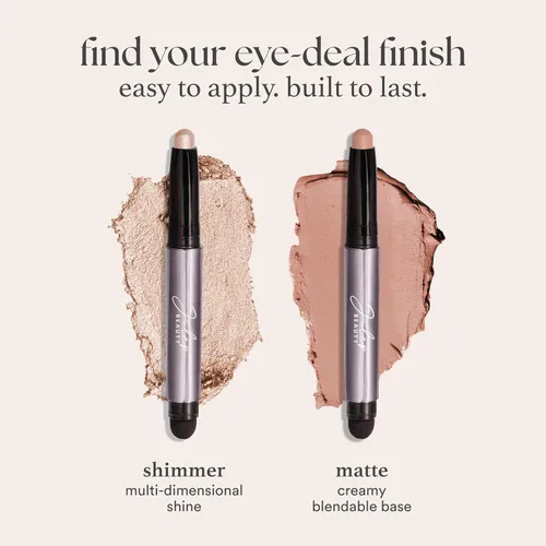 Miniatura 8 de Julep Sombra de ojos 101 de crema a polvo, impermeable, barra con sombra brillante en tono cobre, de larga duración, a prueba de arrugas, sombra