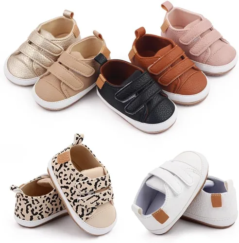 Miniatura 6 de Amtidy Baby Shoes Soft Leather Flat Shoes Toddler First Walker Shoes Boys Girls Infant Newborn Sneakers Non-Slip Rubber Sole