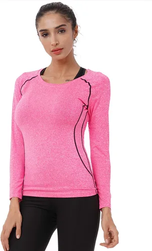 Miniatura 84 de CADMUS Paquete de 1 o 3 camisetas de entrenamiento de manga larga para mujer, camiseta de compresión de ajuste seco para correr