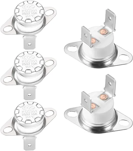 Miniatura 23 de uxcell KSD301 Termostato 266.0 °F/266°F 10A Normalmente Cerrado N.C Ajuste Snap Disc Interruptor de temperatura para microondas, horno, cafetera 2