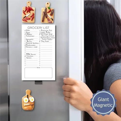 Miniatura 4 de 4 piezas de lindos imanes de refrigerador 3D en miniatura de comida – Fuerte diseño magnético de tabla de cortar para decoración de cocina y hogar