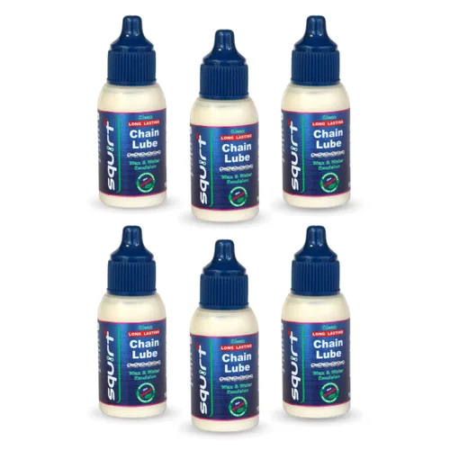 Squirt Lubricante para Cadena de Bicicleta (14.8 ml, Pack de 6) – Lubricante de Larga Duración para Todas las Cadenas de Bicicleta – Lubricante para