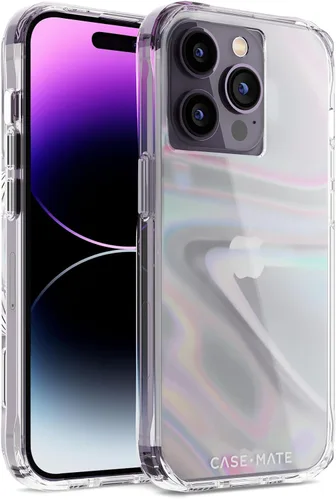 Miniatura 13 de Case-Mate Funda para iPhone 14 Pro - Gemas florales - Con protección contra caídas de 10 pies y carga inalámbrica - Funda de lujo con diamantes