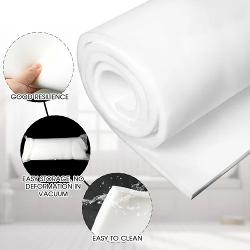 Miniatura 3 de Amylove 1 paquete de espuma de poliuretano de 1 x 24 x 72 pulgadas, hoja de espuma de tapicería de alta densidad para reemplazo de asientos, Blanco