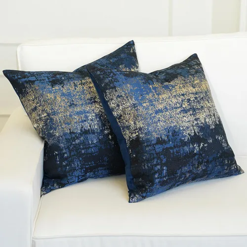 Miniatura 24 de THE-TINOART Fundas de almohada de estilo rústico moderno de 18x18, fundas de almohada decorativas tejidas en jacquard beige y dorado para sofá