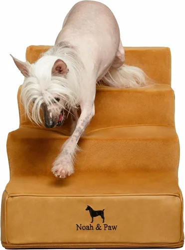 Noah & Paw Escaleras para Perros, Rampa para Perros para Cama (17" Extra Ancha) Escaleras para Mascotas para Cama Alta, Diseñadas para Razas