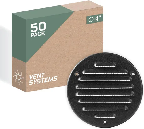 Miniatura 22 de Vent Systems - Cubierta de rejilla de ventilación de aire de alero rectangular de metal negro de 3 x 10 pulgadas (interior), deflector