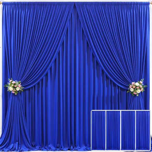 Miniatura 53 de Cortina de fondo beige de 10x10 para bodas y fiestas, cortina de fondo beige sin arrugas para fotos, cortinas de fondo para decoración de baby Gris