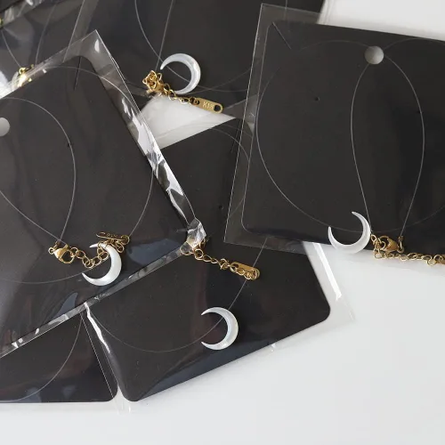 Miniatura 6 de Collar de línea de pesca invisible transparente con madreperla natural y luna creciente, regalo de Navidad para mujer, Shell, concha