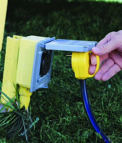 Miniatura 2 de Camco 55283 30 AMP Mini enchufe macho de repuesto con asa Powergrip