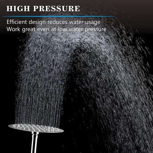 Miniatura 2 de Voolan Cabezal de ducha de lluvia de 8 pulgadas con brazo de extensión de 11 pulgadas, cabezal de ducha de lluvia hecho de acero inoxidable 304