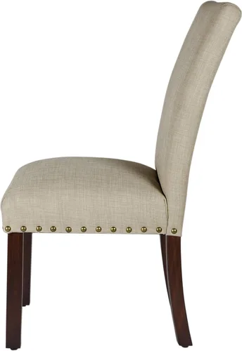 Miniatura 11 de Homepop Decoración del hogar Sillas de comedor clásicas tapizadas Parsons Juego de 2 sillas de comedor decorativas con ribete de cabeza