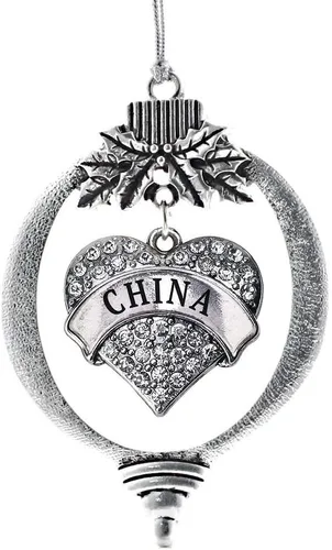 Miniatura 100 de Inspired Silver Adornos festivos de dije de corazón pave de plata con circonitas cúbicas