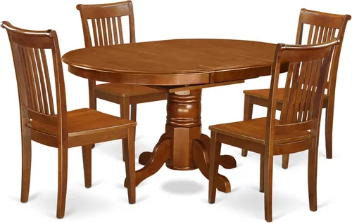 Miniatura 12 de East West Furniture AVPO5-OAK-C - Juego de mesa de cocina de 5 piezas para 4 personas, incluye una mesa de comedor ovalada con hoja de mariposa y 4