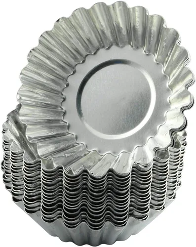 Tegg Molde para tarta de huevo, 20 unidades, aluminio para tartas de huevos, cupcakes, galletas, forradas, herramientas para hornear