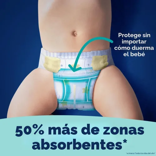 Miniatura 4 de Pampers ZZZ Pañales Nocturnos, Talla 7 (41+ libras), 36 Unidades, Protección Nocturna Pañales Desechables para Bebé, Protección Nocturna contra