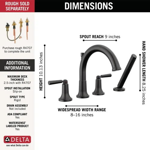 Miniatura 2 de Delta Saylor - Grifo de bañera